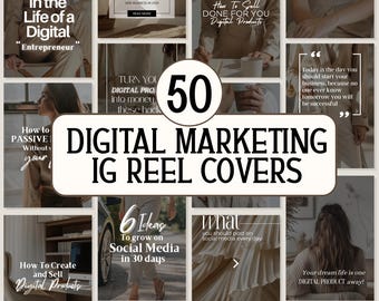 Digital Marketing Instagram reel cover template, faceless marketing instagram post cover, social media post, MRR make money online instagram
