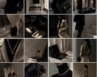 Dark Aesthetic MRR Stock Photos, Black Luxury Instagram Reels Cover, Girl Boss Faceless Marketing, Stock Photo Bundle MRR, Moody Aesthetic