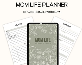 Mom life planner, Done For You Mom planner, Busy mom planner, PLR Mother digital planner, planner for moms, mom journal, master resell right