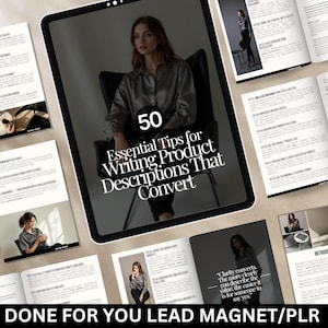 PLR eBook Schreibe Beschreibungen, die verkaufen, Tipps zum Texten PLR, Digitaler Produktführer, Done For You Bleimagnet, Digital Marketing Coach Blei