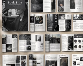 Black eBook Template, Dark Aesthetic Luxury eBook, Canva eBook template, Dark Lead Magnet Template, Black and White Coach Canva Templates
