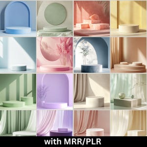 Product Mockup Pastel Theme, Skincare Product Mockup, Beauty product mockup, Pastel cosmetic podium, product branding mockup, mrr photos