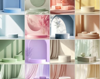 Product Mockup Pastel Theme, Skincare Product Mockup, Beauty product mockup, Pastel cosmetic podium, product branding mockup, mrr photos