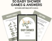 Baby shower games MRR, Done For You baby shower activity, baby shower bingo, printable baby games, modern baby shower, funny baby shower plr