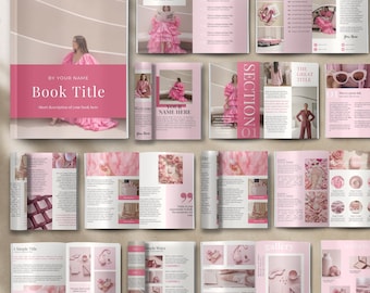 Pink Editable Ebook Template, Modern Pink Ebook, Aesthetic Pink eBook, Canva Pink eBook template, Pink Coach Templates, Pink Branding Lead