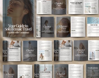 Done For You eBook Guide to Solo Travel, Travel Tips eBook, MRR Done For You Lead Magnet, Self Care Traveling alone ebook canva editable