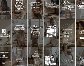 Faceless Marketing Instagram Reels Cover, Digital Product Seller IG Post, Digital Marketing Coach Social Media Post Template, Girl Boss