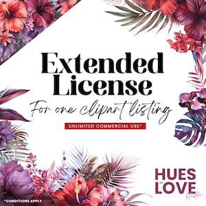 Extended Commercial License for ONE Clipart Listing – Hues of Love Studio