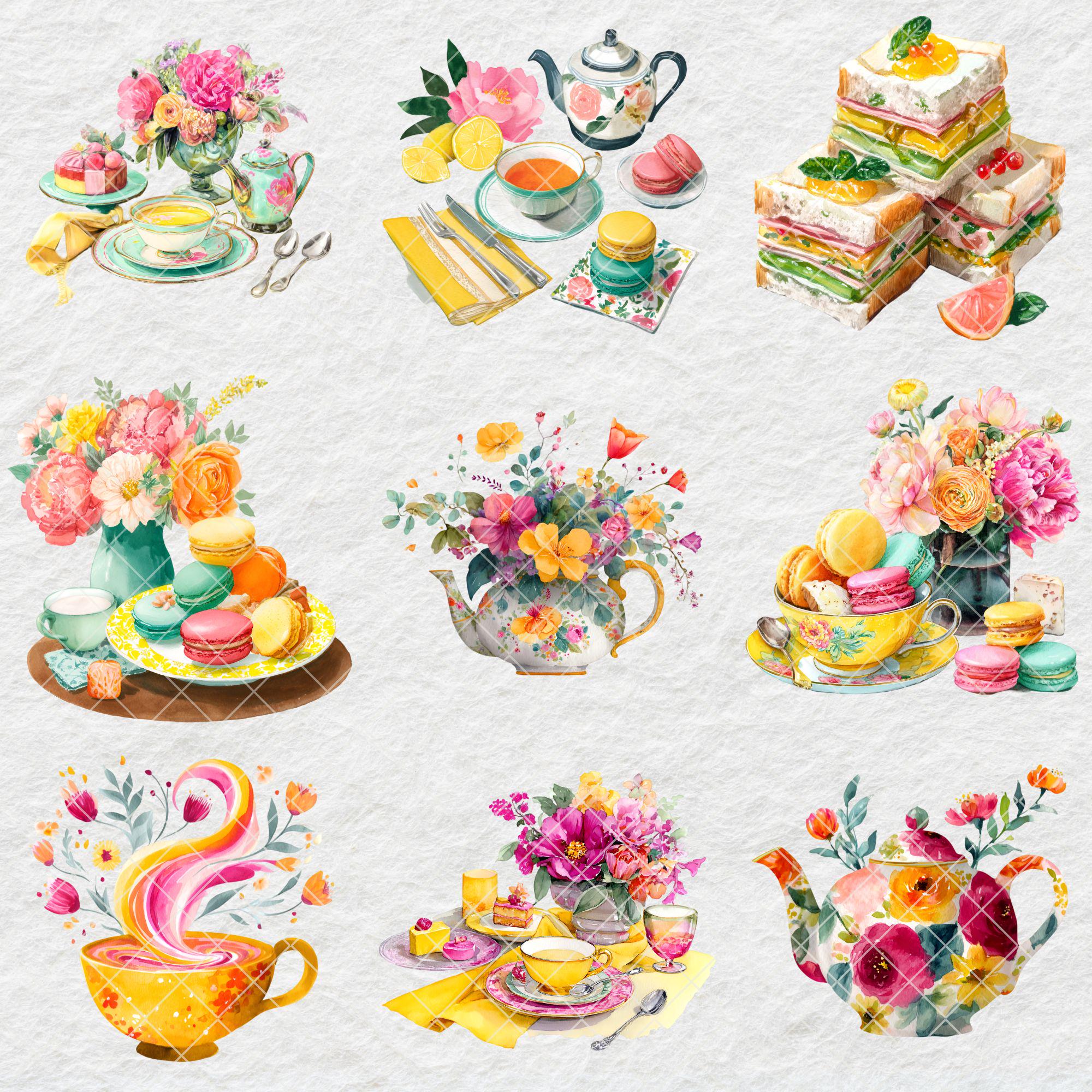 Spring Tea Party Clipart, Floral Teacup PNG, Springtime Graphics ...