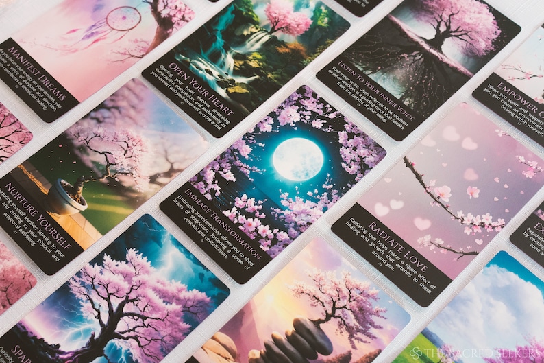Cartes Oracle en fleurs de cerisier - Jeu de cartes de tarot - The Sacred Seekers image 6