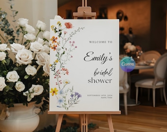 Bridal Shower Welcome Sign, Wildflower Bridal Shower Poster, Love In Bloom Bridal Shower, Decorations, Bridal Shower Invitation, Floral 2025