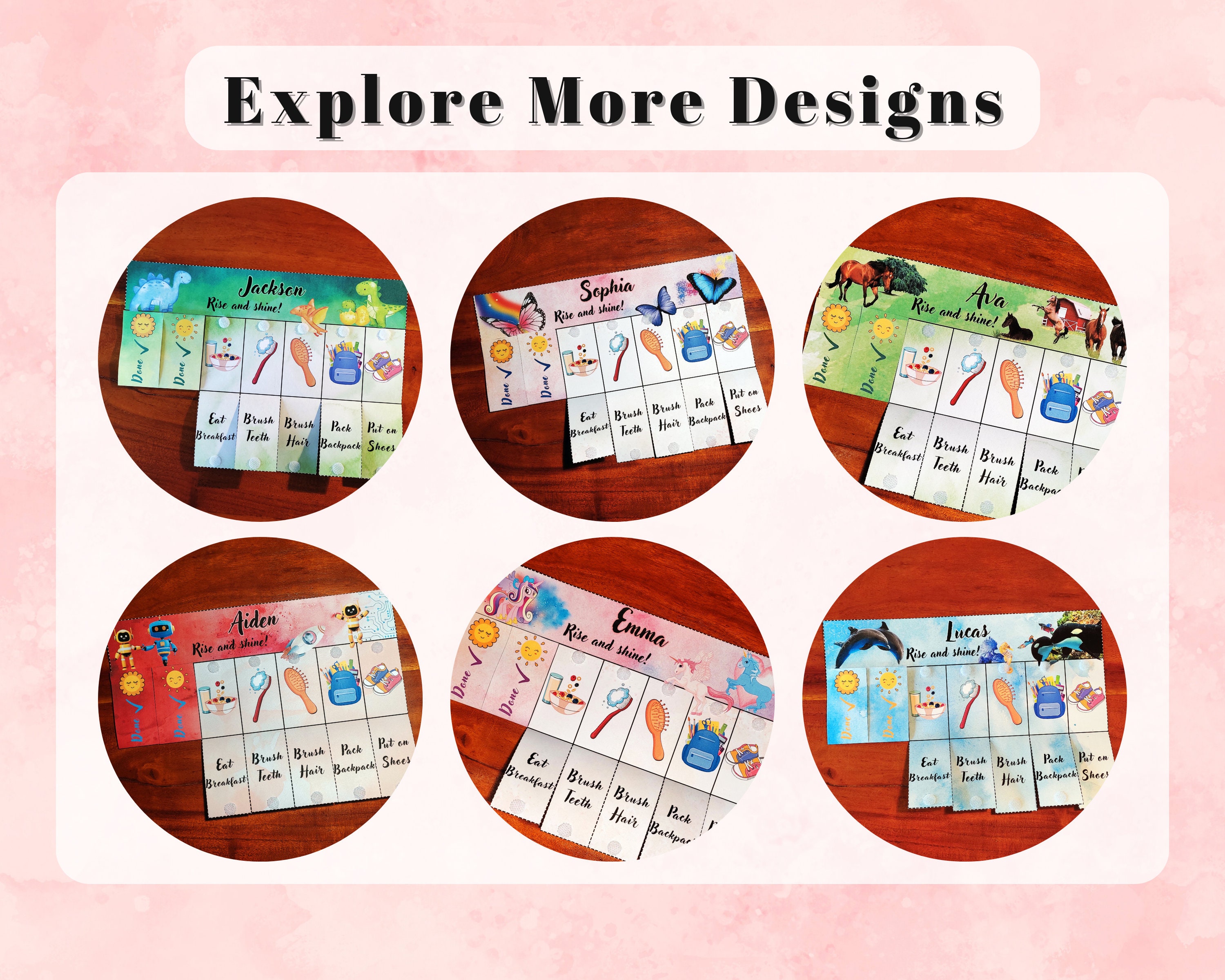 Sealife Morning Routine Chart, Printable Flip Chore Chart for Kids