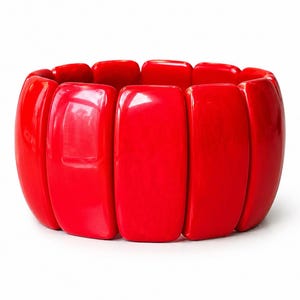 Handmade Red Chunky Bangle: Statement Bracelet, Bold Accessory