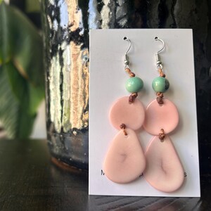 Handmade tagua nut statement earrings – bold, pink, and retro! A perfect sustainable, hypoallergenic gift for grandma or your next cruise.