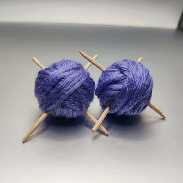 Yarn ball earrings