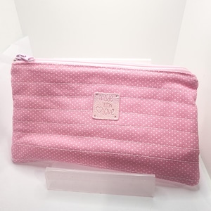Pencil Case Pouch, quilted zipper pouch / small card holder wallet / cosmetic pouch / card lipstick wallet pouch / back to school/ Handmade