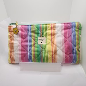 Pencil Case Pouch, quilted zipper pouch / small card holder wallet / cosmetic pouch / card lipstick wallet pouch / back to school/ Handmade