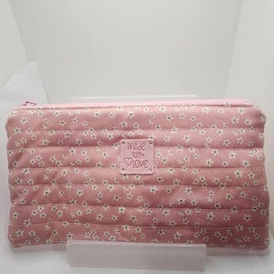 Pencil Case Pouch, quilted zipper pouch / small card holder wallet / cosmetic pouch / card lipstick wallet pouch / back to school/ Handmade