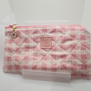 Pencil Case Pouch, quilted zipper pouch / small card holder wallet / cosmetic pouch / card lipstick wallet pouch / back to school/ Handmade