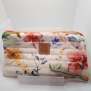 Pencil Case Pouch, quilted zipper pouch / small card holder wallet / cosmetic pouch / card lipstick wallet pouch / back to school/ Handmade