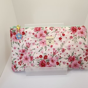 Pencil Case Pouch, quilted zipper pouch / small card holder wallet / cosmetic pouch / card lipstick wallet pouch / back to school/ Handmade