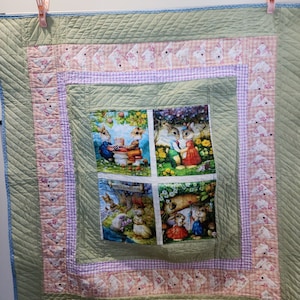 Handmade Love Bunnies Quilt