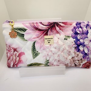 Estuche para lápices, estuche acolchado con cremallera / tarjetero pequeño / neceser / estuche para lápices / estuche para tarjetas y lápiz labial / regreso a clases / Hecho a mano