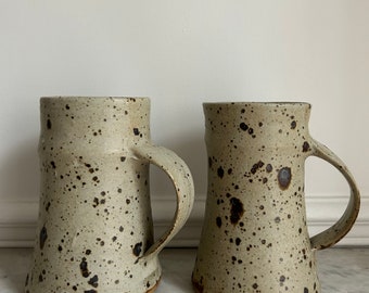 French ceramic vase (mug) in grey stoneware Gustave Tiffoche
