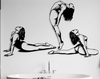 Yoga Woman Metal Wall Art, Feminine Home Gym Decor, Yoga Studio Sign, Wellness Studio Decor, Bedroom Gift for Her, Zen Room Decor