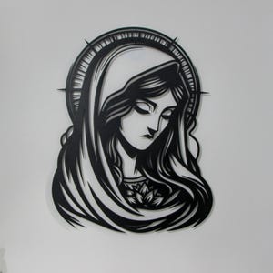 Virgin Mary Wall Art, Mother of Jesus Metal Wall Decor, Christian Wall Art for Living Room, Christian Wall Art for Bedroom, Church Wall Art