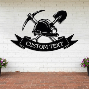 Custom Coal Miner Sign, Personalized Metal Mining Wall Art, Rustic Garage Decor, Outdoor Coal Miner Sign, Coal Miner Retirement Gift for Dad