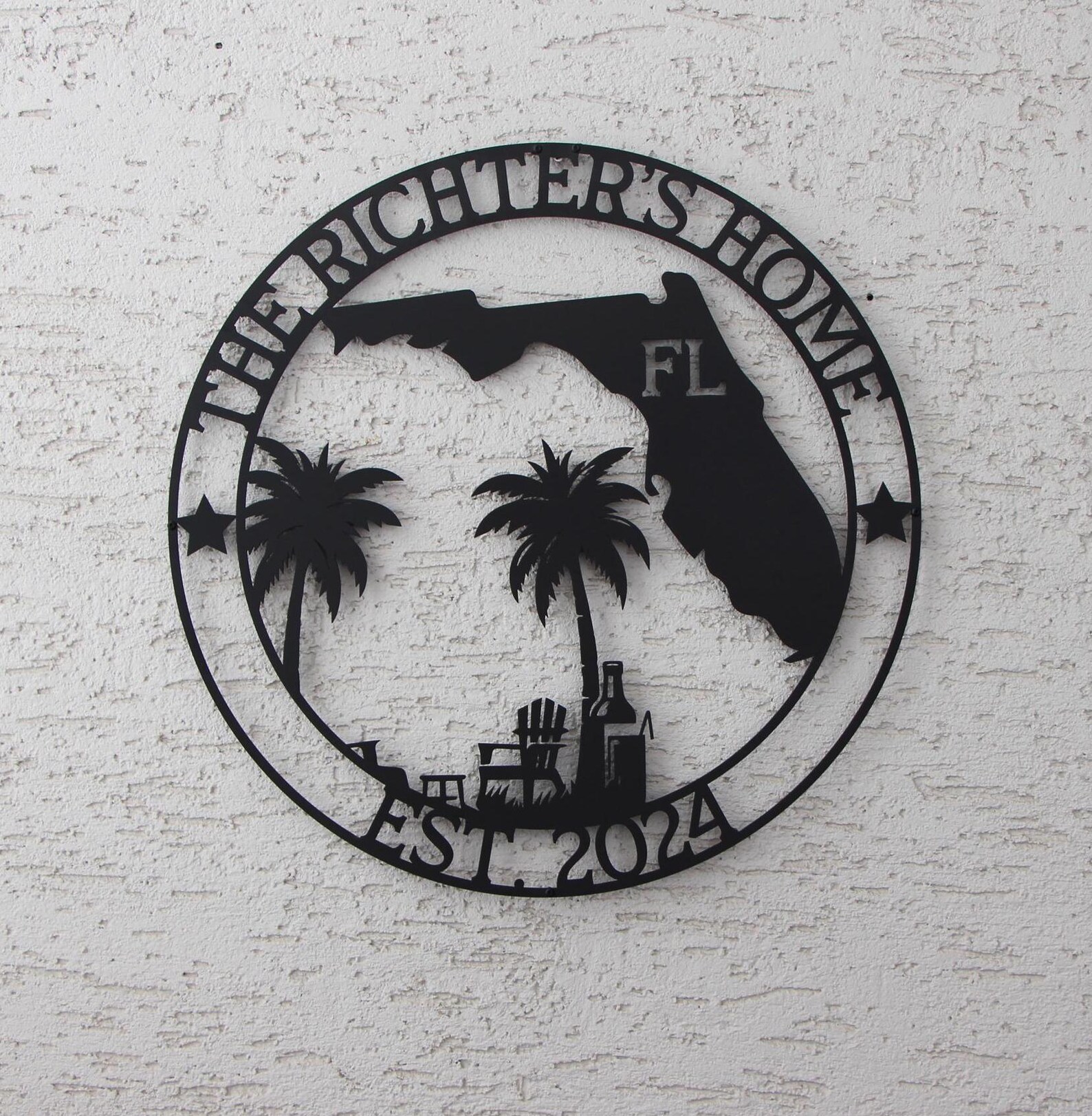 Florida Custom Metal Sign, Tropical Metal Wall Decor, Fl State Sign ...