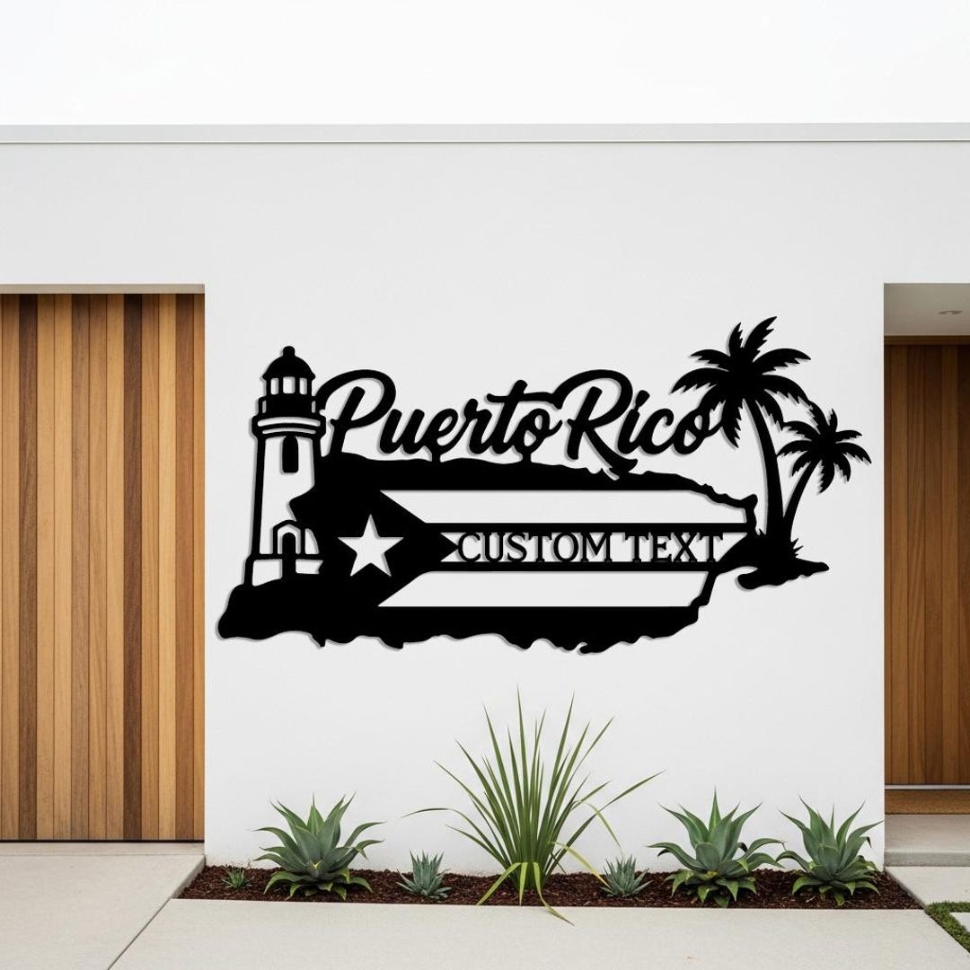 Puerto Rico Custom Metal Sign, Personalized Family Name Sign, Outdoor ...