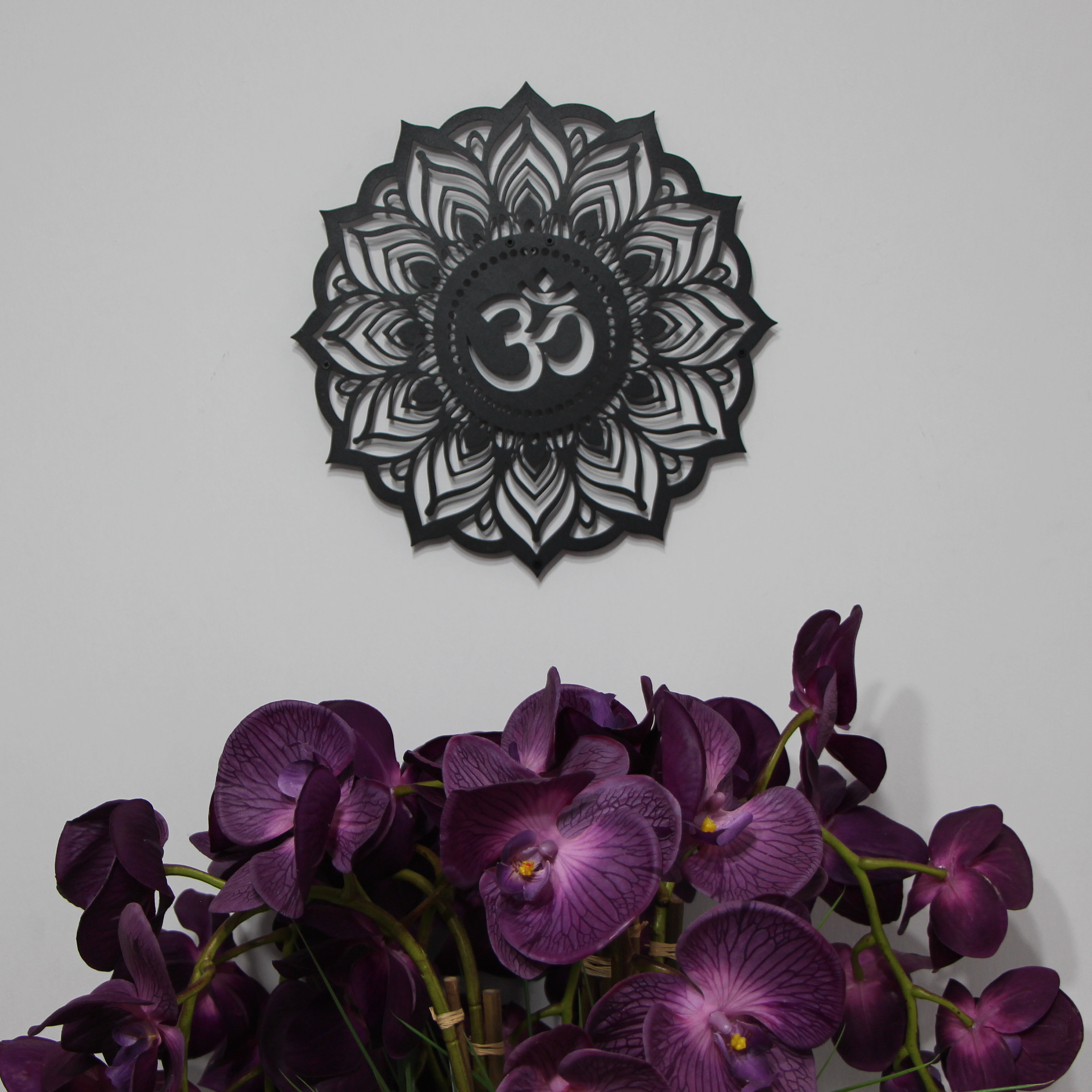 Om Mandala Metal Wall Art, Inspirational Wall Art, Yoga Room Decor ... - Modern Minimalist Wall Art For Yoga Rooms