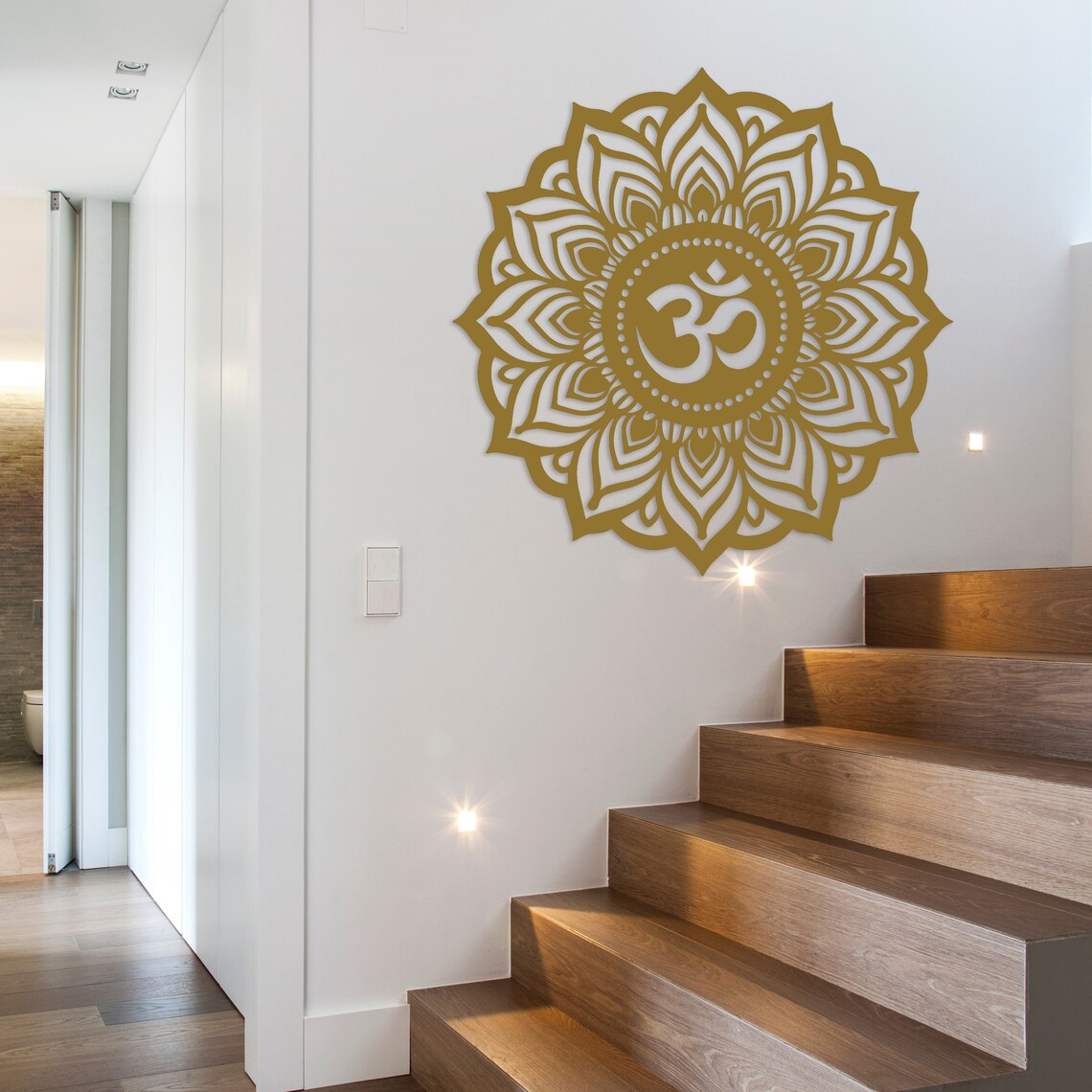 Picture of Om Mandala Metal Wall Art, Inspirational Wall Art, Yoga Room Decor ...