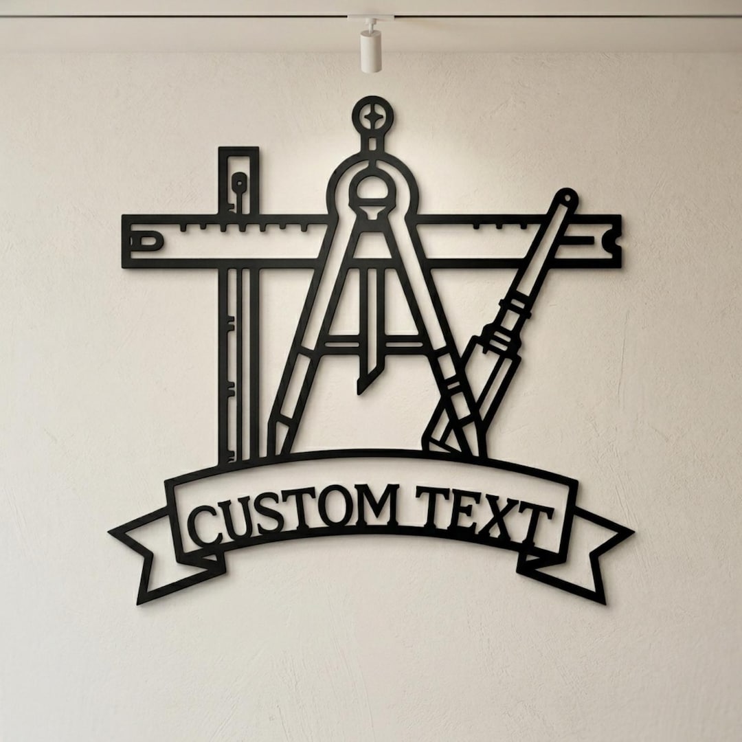 Custom Architect Drafting Sign, Personalized Builder Workshop Sign ...