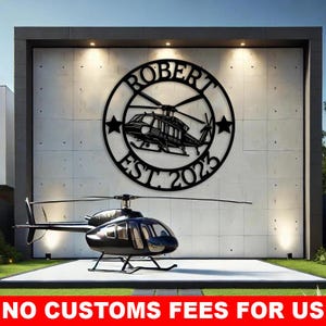 Personalized Helicopter Metal Sign, Helicopter Custom Metal Sign, Aviation Office Decor, Aviation Lovers Gifts for Helicopter Pilots