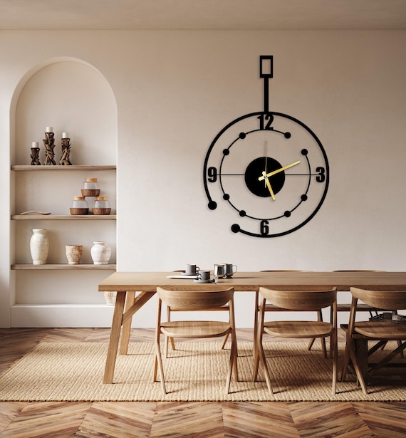 Reloj de pared de metal moderno, reloj de pared minimalista, reloj