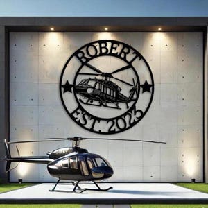 Personalized Helicopter Metal Sign, Helicopter Custom Metal Sign, Aviation Office Decor, Aviation Lovers Gifts for Helicopter Pilots