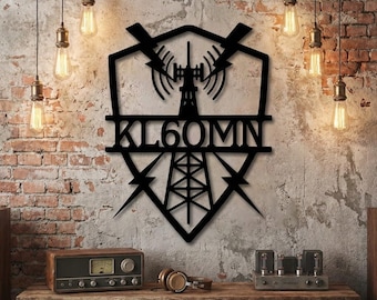 Ham Radio Custom Metal Sign, Ham Radio Call Sign, Amateur Radio Shack Decor, Amateur Radio Wall Art, Ham Radio Operator Gifts