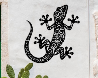 Gecko Metal Wall Art, Lizzard Metal Wall Decor, Garden Wall Decor, Extra Large Metal Gecko Wall Art, Entryway Wall Art, Reptile Decor