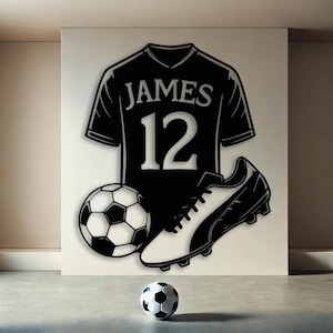 Custom Football Player Metal Sign, Personalized Soccer Sign, Custom Game Room Sign, Soccer Lovers Gift, Personalized Gifts for Soccer Coach