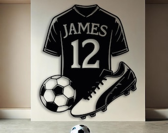 Custom Football Player Metal Sign, Personalized Soccer Sign, Custom Game Room Sign, Soccer Lovers Gift, Personalized Gifts for Soccer Coach
