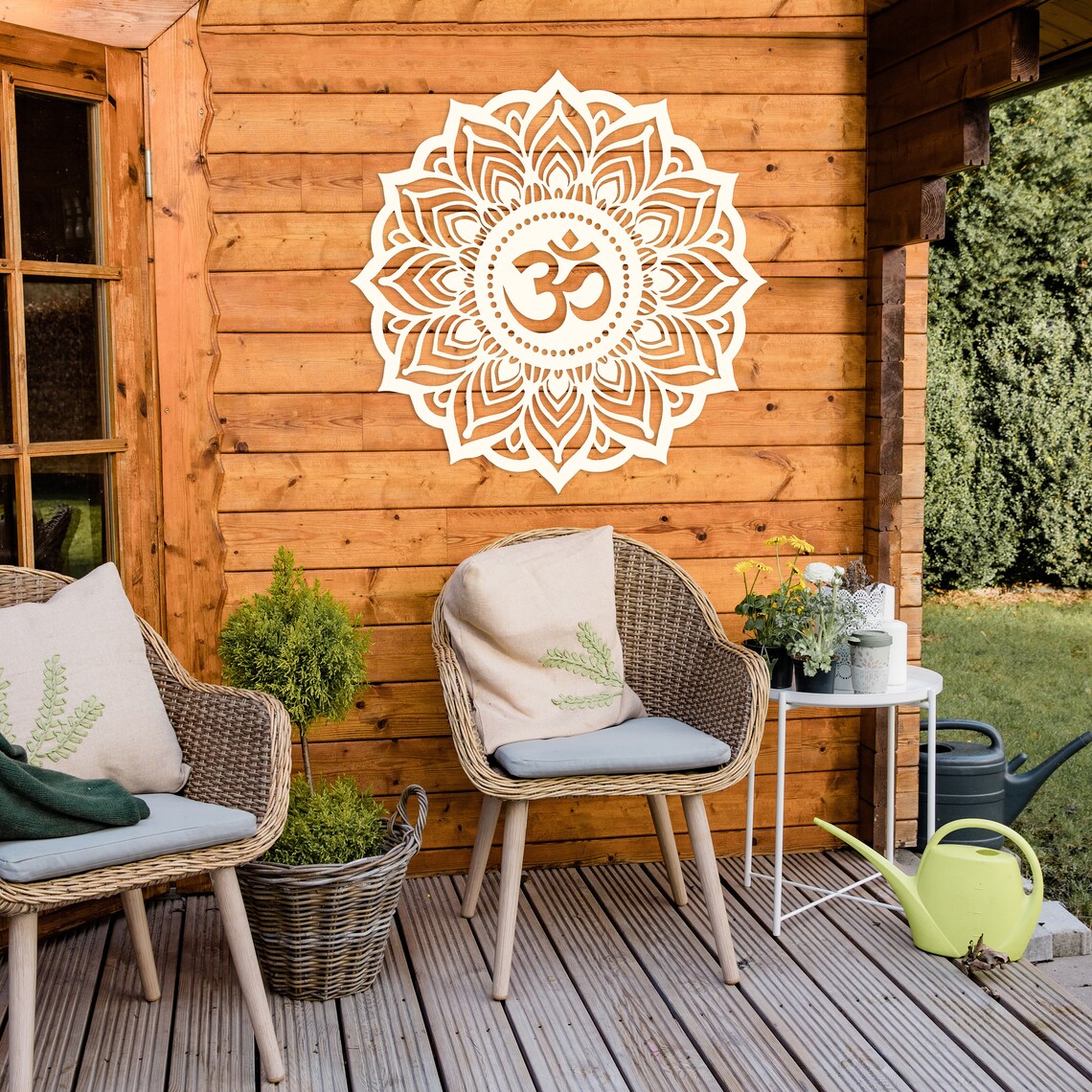 Picture of Om Mandala Metal Wall Art, Inspirational Wall Art, Yoga Room Decor ...