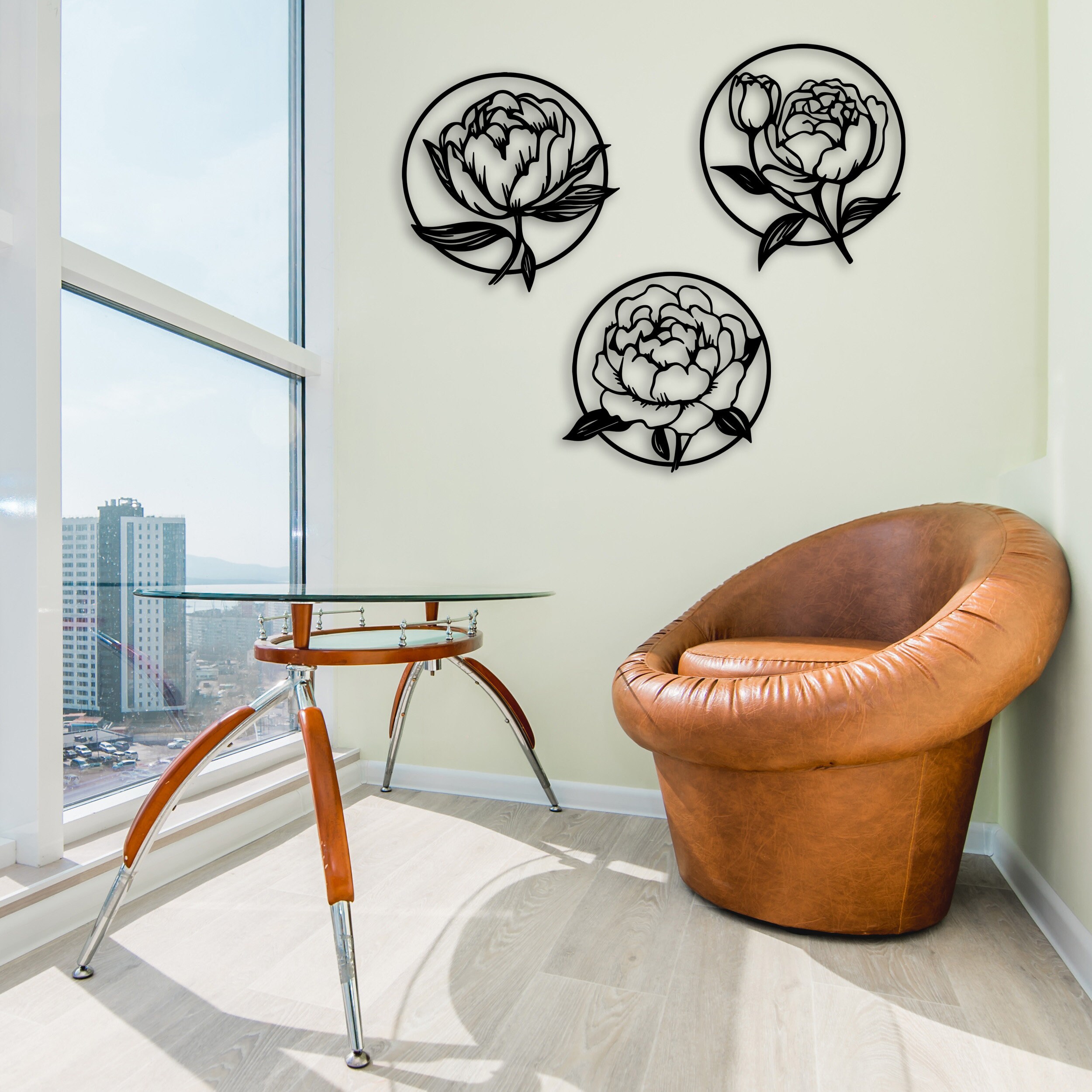Metal Peony Wall Art, Flowers Set Metal Wall Decor, 3d Flower Wall ...