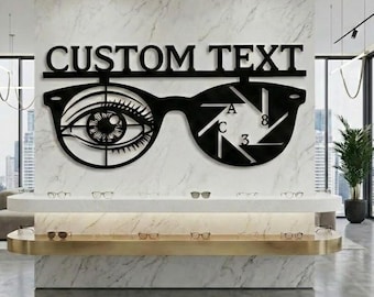 Benutzerdefinierte Optometrist Zeichen, Augen Arzt Metall Wanddekor, optische Klinik Büro Dekor, Augenpflege professionelle Geschenk, personalisierte Optometriker Geschenk