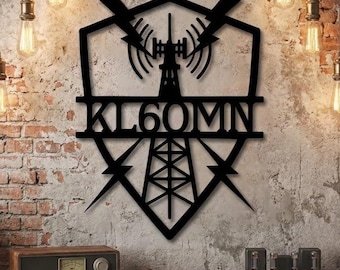 Ham Radio Custom Blechschild, AM-Rufzeichen, AMBER Shack Dekor, AMBER Radio Wandkunst, AM BRAN FUNKPERSONAL Geschenke