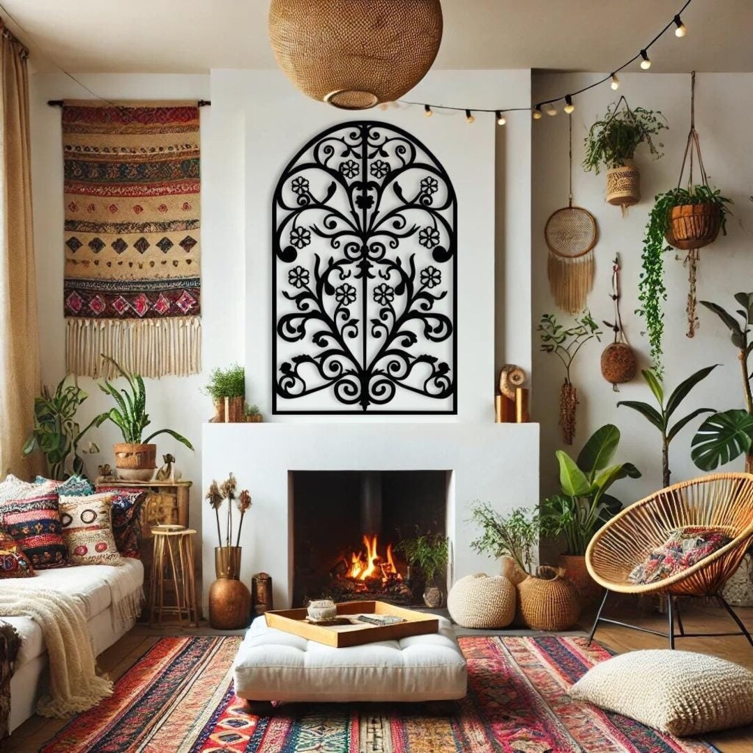 Arch Metal Wall Art, Modern Rustic Home Decor, Large Mandala Wall Art ...