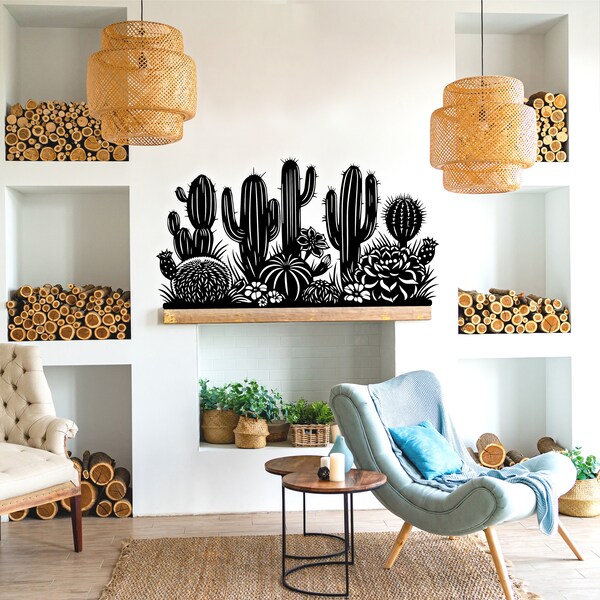 Metal Cactus Wall Decor, Rustic Country Decor, Luxury Texas Wall Art, Country Cottage Decor, Cactus Wall Art, Metal Wall Art for Living Room