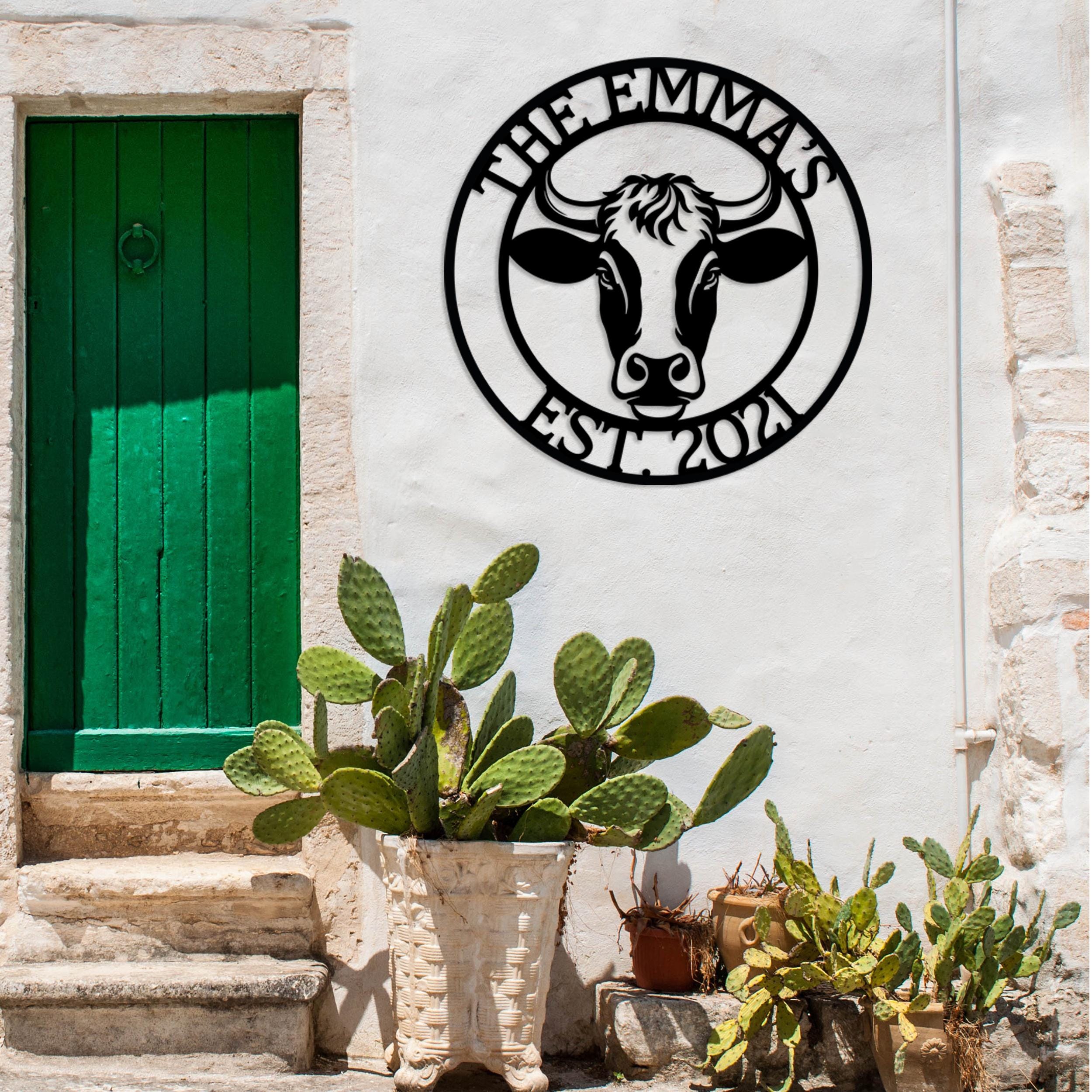 Custom Cow Metal Sign, Personalized Farmhouse Sign, Cow Kitchen Decor ...
